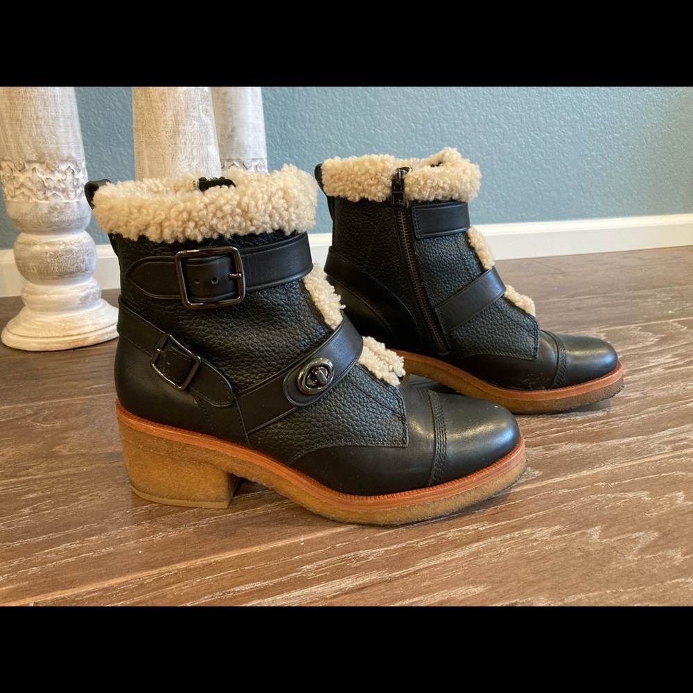 Coach Preston Black/Nature Ankle Boots 10M